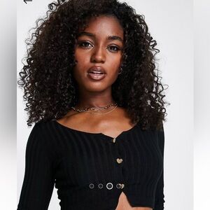 ASOS Crop Top Heart buttons